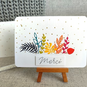 Carte Merci et Remerciements, Fleurs et couleurs, fait main