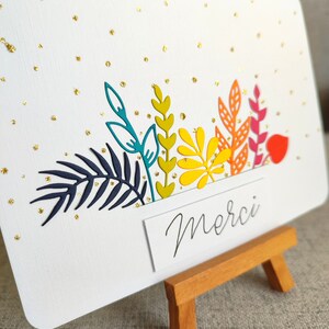 Carte Merci et Remerciements, Fleurs et couleurs, fait main Bild 2