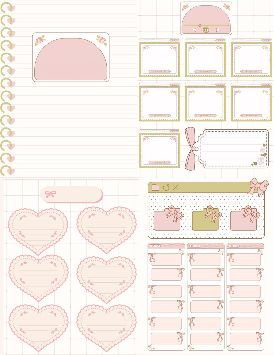 Pink Coquette Themed Digital Planner for Notability and Goodnotes Daily ...