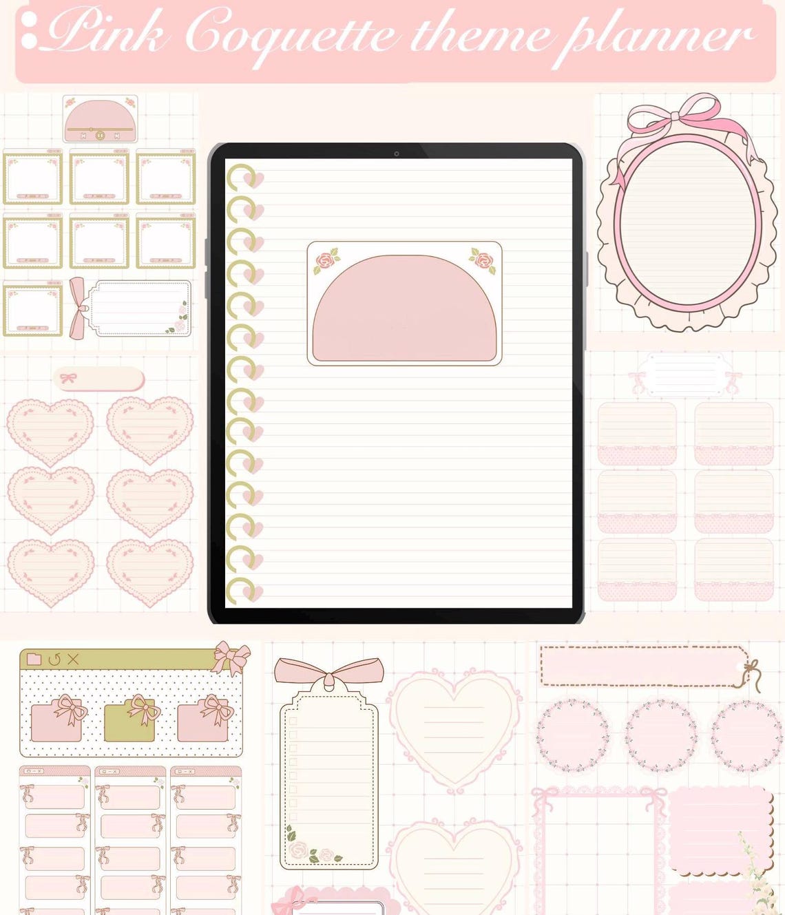 Pink Coquette Themed Digital Planner for Notability and Goodnotes Daily ...
