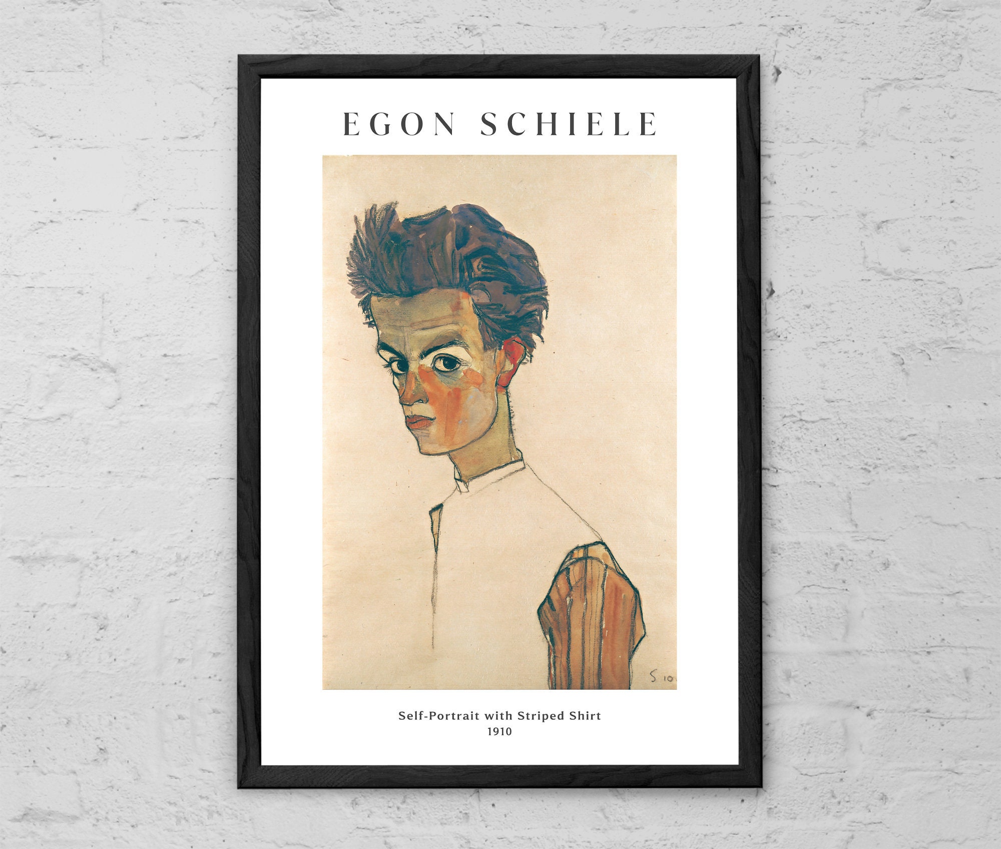 Egon Schiele Self-portrait Art Print: Modern Fine Art Poster - Etsy