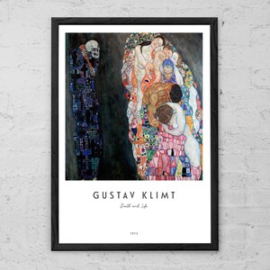 Śmierć i życie - Gustav Klimt - Wydruk artystyczny - Dekoracja ścienna do domu - Obraz Klimta - Plakat secesyjny - Sztuka nowoczesna - Sztuka ścienna Śmierć i życie