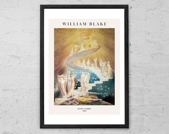 William Blake Jacob's Ladder Print: Visionary Art Poster