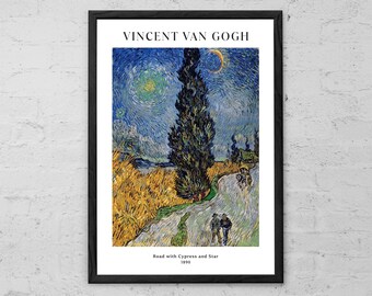 Van Gogh Cypress Road Art Print: Landscape Painting, Modern Wall Decor
