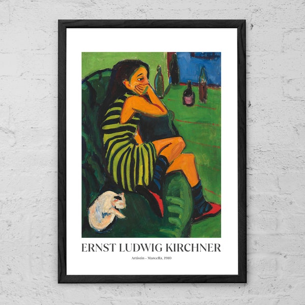 Female Artist - Ernst Ludwig Kirchner - Artistin Marcella - Art Print - Expressionist Wall Art - German Modern Art Print - Classic Painting