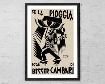 Fortunato Depero Bitter Campari Art Print - Vintage Bar Poster
