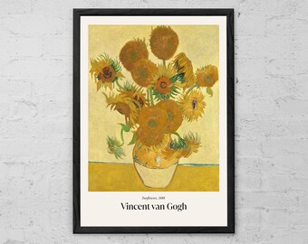 Van Gogh Sunflowers Art Print: Vintage Floral Impressionist Painting