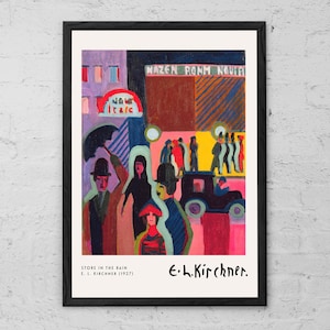 Store in the Rain - Ernst Ludwig Kirchner - Art Print - Home Wall Art - Expressionism - German Modern Art Poster - Die Brücke Artist Group