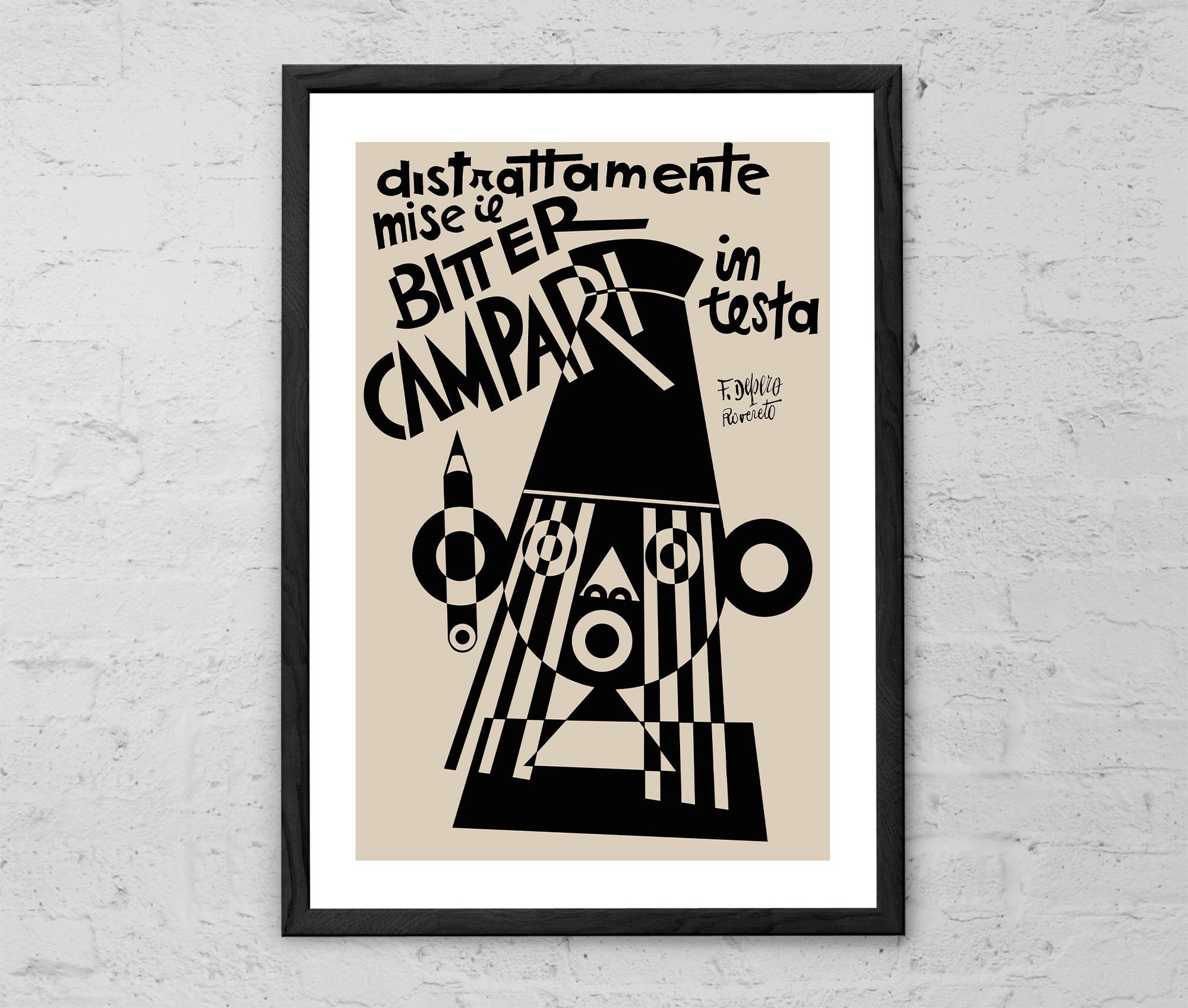Vintage Campari Ad Art Print: Fortunato Depero Italian Retro Drink