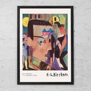 Self-Portrait - Ernst Ludwig Kirchner - Art Print - Expressionist Portrait Wall Art - German Modern Art Print - Classic Painting - Gift Idea