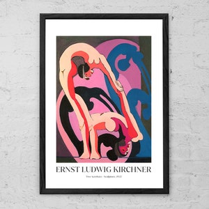 Two Acrobats - Ernst Ludwig Kirchner - Art Print - Expressionist Wall Art - Modern Art Print - Abstract Figurative Painting - Gift Idea