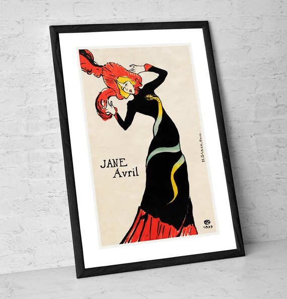 Jane Avril Art Print: Henri De Toulouse-lautrec Vintage Poster - Etsy