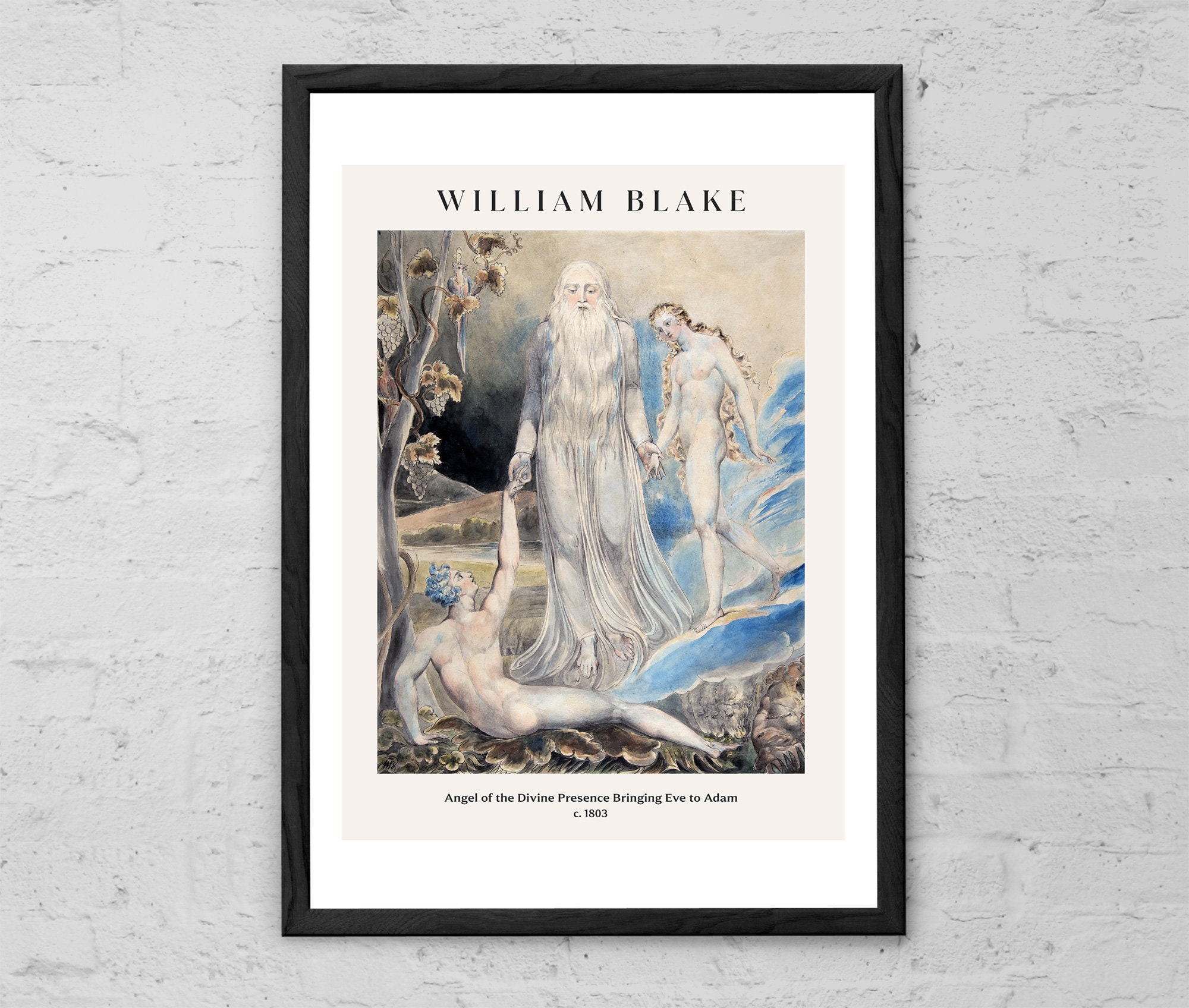 【ボクくん様用】ANGEL BLAKE / Angel Blake William Blake Art Print: Angel Bringing Eve to Adam, Visionary