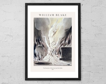 William Blake Art Print: The Reunion of Soul and Body, Romanticism Wall Decor