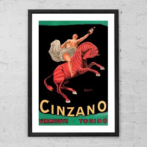 Cinzano Vermouth Torino - Leonetto Cappiello - Art Print - Food & Drink Wall Art - Vermouth Vintage Poster - Italian Vintage Alcohol Advert