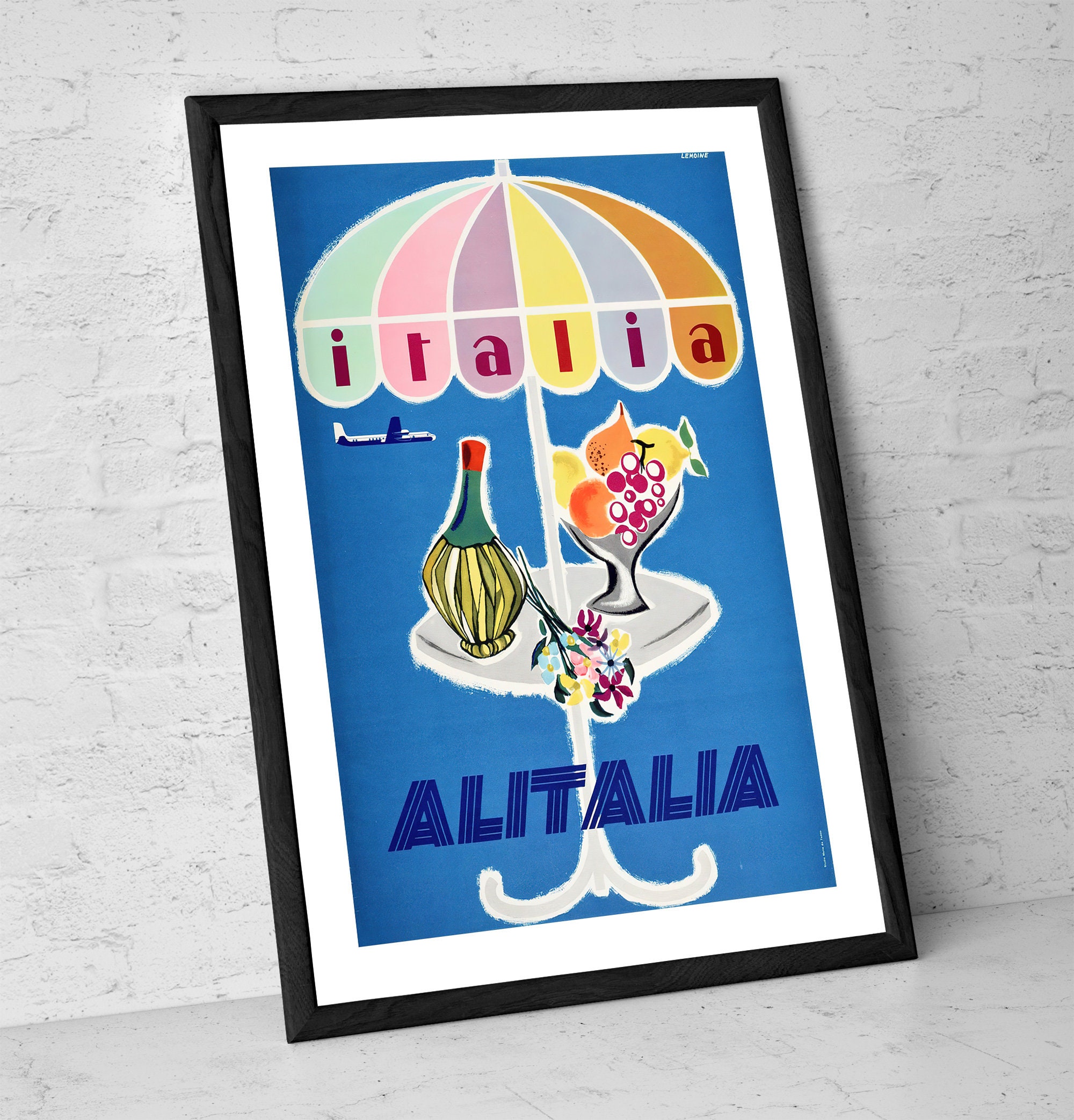 Alitalia Vintage Travel Poster: Retro Italian Airline Art Print - Etsy