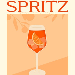 May include: An illustration of an Aperol Spritz cocktail in a stemmed glass with an orange slice and ice cubes. The text "APEROL SPRITZ" is at the top of the image. The text "Ingredients: 3 parts prosecco 2 parts Aperol 1 part club soda Orange slice Ice" is below the image. The text "The Barbieri Brothers, Padua - 1950s" is at the bottom left of the image. The text "MURELLOS" is at the bottom right of the image.