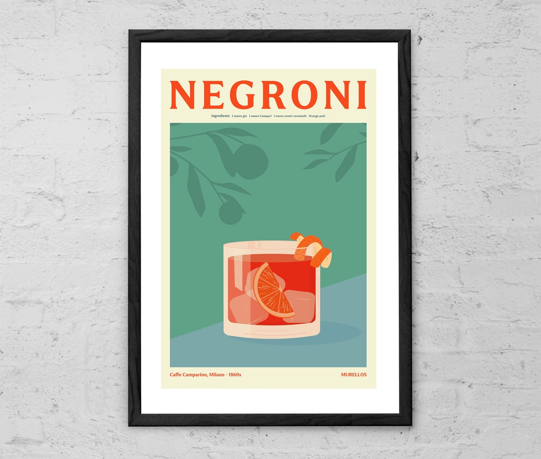Negroni Art Print Negroni Poster Illustration Retro - Etsy
