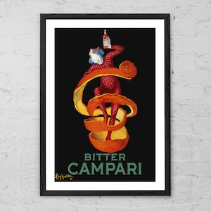 Bitter Campari - Leonetto Cappiello - Art Print - Vintage Food & Drink Poster - Kitchen Poster - Campari Vintage Ad - Campari Cocktail Print