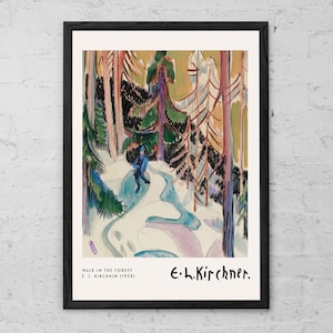 Walk in the Forest - Ernst Ludwig Kirchner - Art Print - Home Wall Decor - Expressionism - Modern Art Poster - Landscape Nature Wall Art