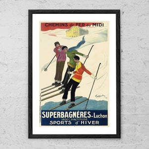 Superbagnères-Luchon - Leonetto Cappiello - Art Print - Vintage Travel Poster - Wall Art Decor Retro Print - French Alpine Ski Resort Ad