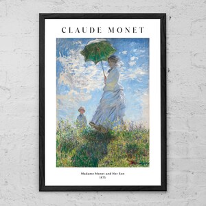 Madame Monet und ihr Sohn - Claude Monet - Kunstdruck - Ausstellungsposter - Frau mit Sonnenschirm - Monet Poster - Wanddeko - Geschenkidee