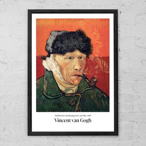 Self-Portrait with Bandaged Ear and Pipe - Vincent van Gogh - Art Print - Modern Home Decor - Van Gogh Exhibition Poster - Van Gogh Painting