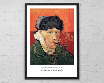 Van Gogh Art Print: Self-Portrait with Bandaged Ear - Modern Home Decor