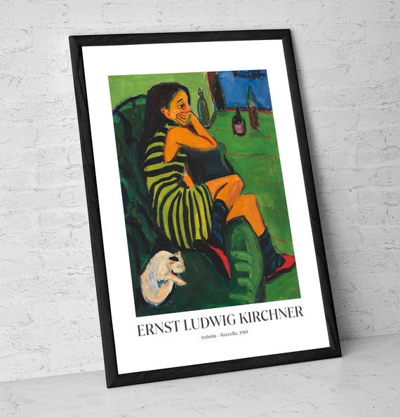 Ernst Ludwig Kirchner Print: Artistin Marcella, Expressionist Wall