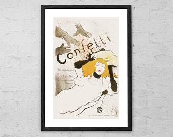 Henri de Toulouse-Lautrec Confetti Art Print - Vintage French Poster