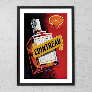 Cointreau - Andruet Francis - Art Print  - Vintage Art Advertisement Poster - Kitchen and Bar Decor - Retro French Liqueur Poster