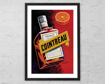 Cointreau - Andruet Francis - Art Print - Vintage Art-advertentieposter - Keuken- en barinrichting - Retro Franse likeurposter