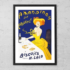 Galletas Amandines De Provence H. Lalo - Leonetto Cappiello - Impresión de arte - Cartel de comida francesa vintage - Cartel Art Nouveau - Arte de la pared de la cocina
