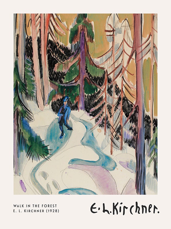 Ernst Ludwig Kirchner Art Print: Expressionist Forest Landscape - Etsy