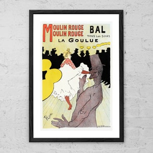 Moulin Rouge, La Goulue - Henri de Toulouse Lautrec - Art Print - Vintage French Poster Gift - Art Nouveau Wall Art - Retro Ad Home Decor