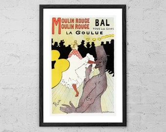 Moulin Rouge La Goulue Art Print: Vintage French Art Nouveau Poster