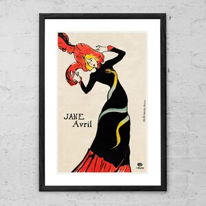 Jane Avril - Henri de Toulouse Lautrec - Impresión de arte - Cartel vintage - Idea de regalo - Decoración de arte de pared Impresión retro - Cartel de entretenimiento vintage