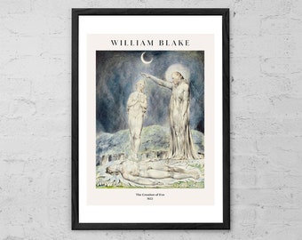 William Blake - The Creation of Eve - Fine Art Print - Visionary Painting - Spiritual Gift - Romanticism Art Poster - Home Office Wall Decor