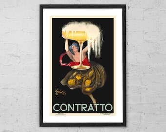 Leonetto Cappiello 'Contratto' Art Print: Vintage Italian Alcohol Ad