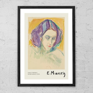 Female Portrait - Edvard Munch - Fine Art Print - Modern Home Decor - Munch Print - Expressionist Portrait Art Painting - Exhibition Poster