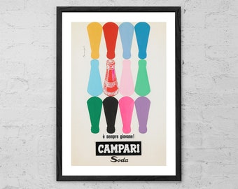Campari Soda è semper giovane! - Marangolo - Kunstafdruk - Eten en drinken muurkunst - Campari Soda Vintage Art - Retro alcoholreclameposter