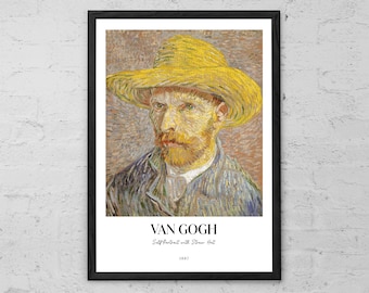 Van Gogh - Self-Portrait with Straw Hat - Art Print