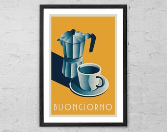 Stampa artistica Espresso: poster vintage di caffè italiano