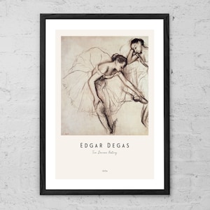 Deux danseurs au repos - Edgar Degas - impression d'art - dessin de danseuse de ballet - affiche de ballet - décoration murale maison - idée cadeau danse - oeuvre d'art classique