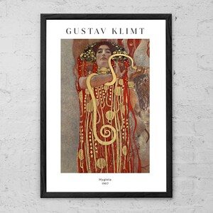 Hygieia - Gustav Klimt - Impression d&#39;art - Art mural maison - Tableau de Klimt - Cadeaux de la mythologie grecque - Poster Art nouveau - Déesse de la santé