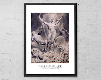 William Blake Art Print: Satan Arousing Rebel Angels, Visionary Painting