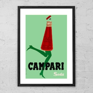 Campari Soda - Franz Marangolo - Art Print - Food & Drink Wall Art - Campari Soda Vintage Art - Retro Alcohol Advertising Poster - Gift Idea