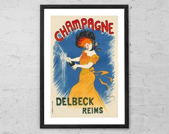 Champagne Delbeck Poster: Leonetto Cappiello Vintage French Art Print