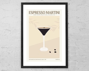 Espresso Martini Art Print: Retro Cocktail Bar Poster