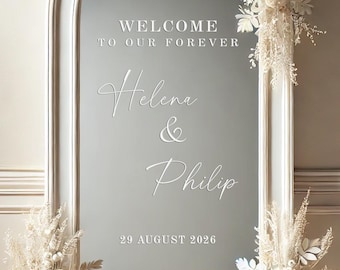 Personalized Wedding Mirror Sticker | Hochzeit Spiegel Beschriftung | Vinyl Schriftzug | Verlobung Deko | Welcome Sign Wedding  | Bismillah